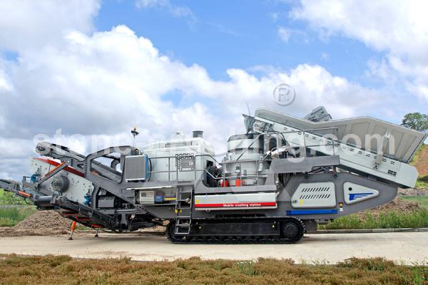 portable concrete crusher excavator
